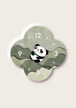 熊猫山肌理时钟