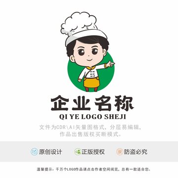 美食标识设计卡通人LOGO