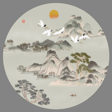 青绿山水画