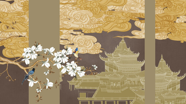 新中式背景墻