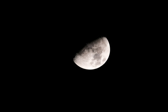 夜晚月亮月球特写