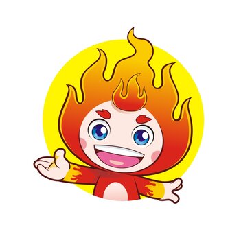 卡通可愛火焰仔邀請(qǐng)頭像矢量圖