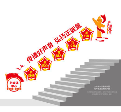 融媒體中心樓梯墻