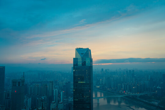 重庆城市风光全景天际线