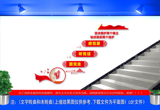 兩個(gè)確立兩個(gè)維護(hù)樓梯文化墻