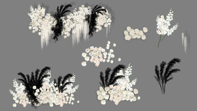 黑白花藝設(shè)計素材