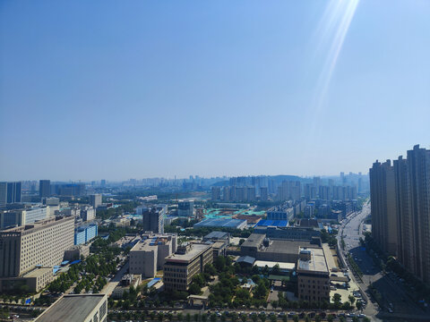 济南高新区高视角的拍摄