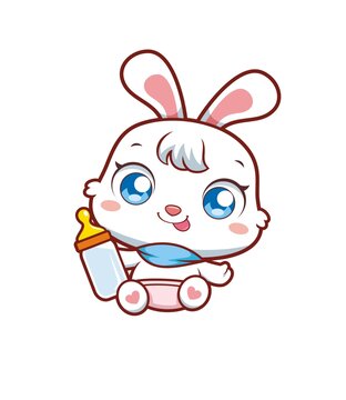 卡通可愛小兔寶寶形象矢量圖