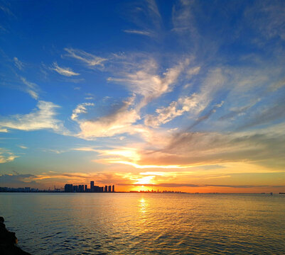 海上夕阳风光