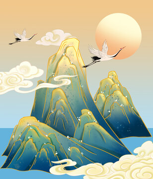 國(guó)潮山水插畫