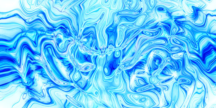 蓝色抽象流体艺术