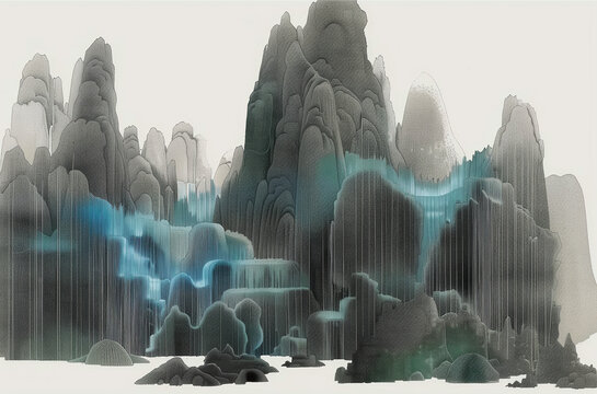 禪意山背景墻