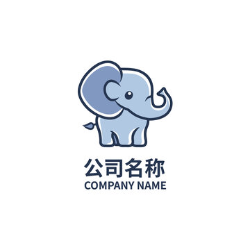 可愛的小象logo
