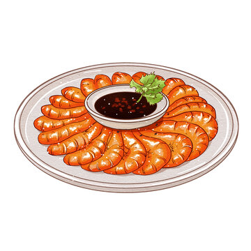 中國傳統(tǒng)美食粵菜白灼蝦