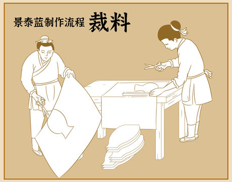 景泰藍(lán)制作工序裁料描白