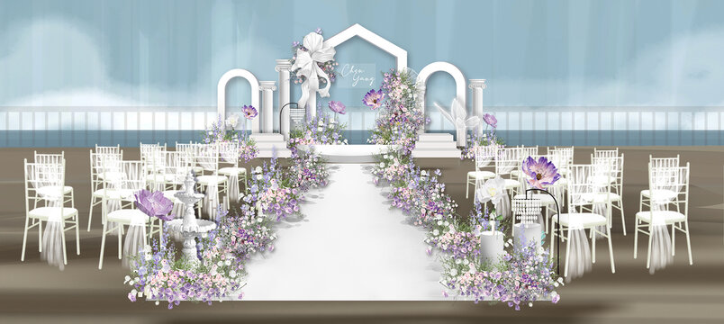 紫色户外婚礼
