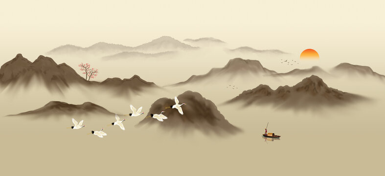 水墨山水意境畫