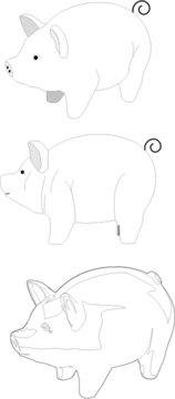 猪线条图