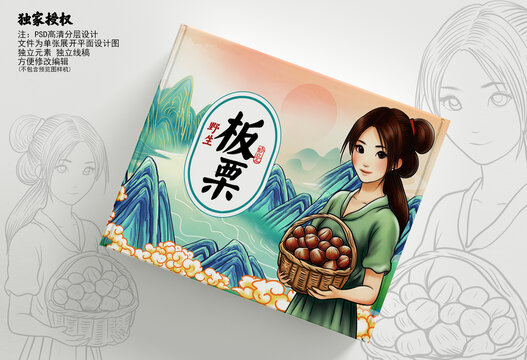 栗子包裝插畫