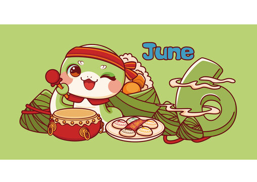 蛇年日歷插圖