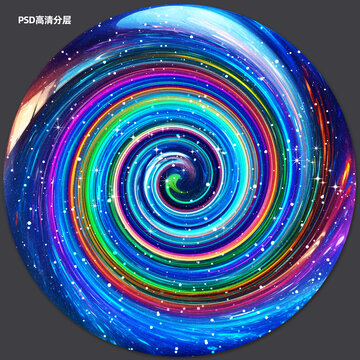 圓形七彩星空軟膜