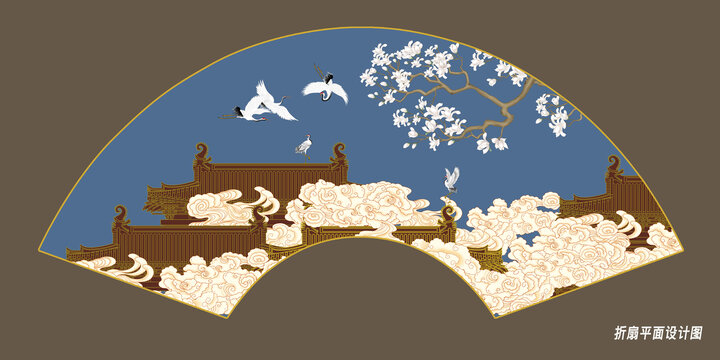 折扇花鳥