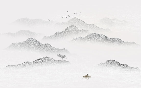抽象線條山水畫(huà)
