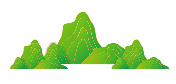 矢量線條山