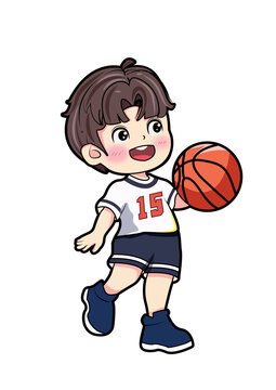 打籃球的小男孩