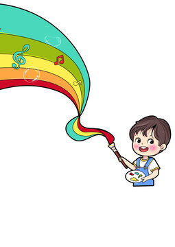 畫畫的小男孩