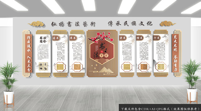 中式書法簡介文化墻