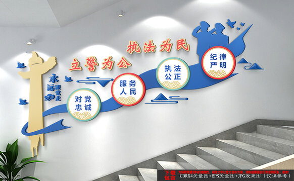 公安局樓梯文化墻