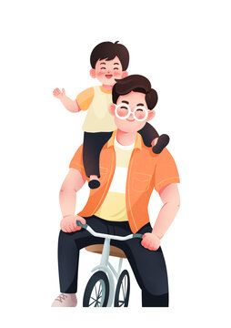 簡(jiǎn)約創(chuàng)意可愛(ài)父親節(jié)插畫(huà)