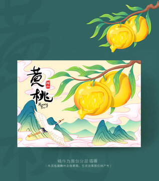 黃桃包裝插畫(huà)