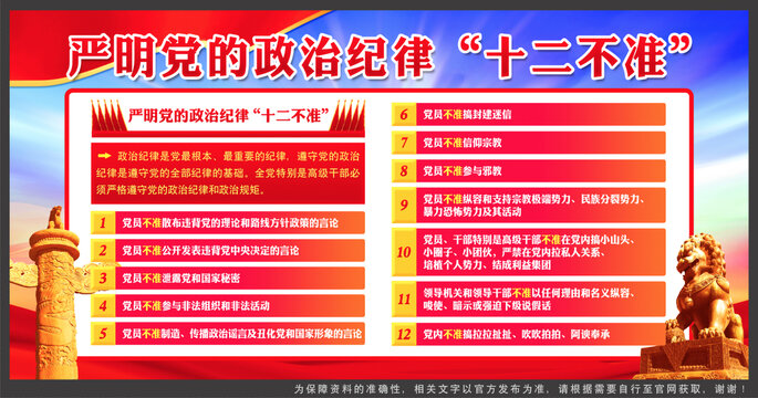 嚴明黨的政治紀律十二不準