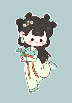 卡通古風(fēng)女孩