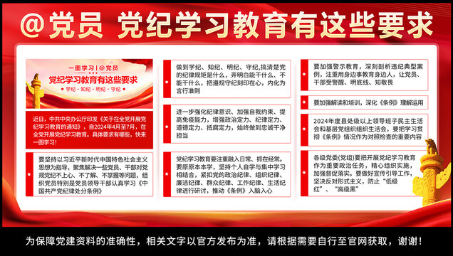 黨紀學習教育要求