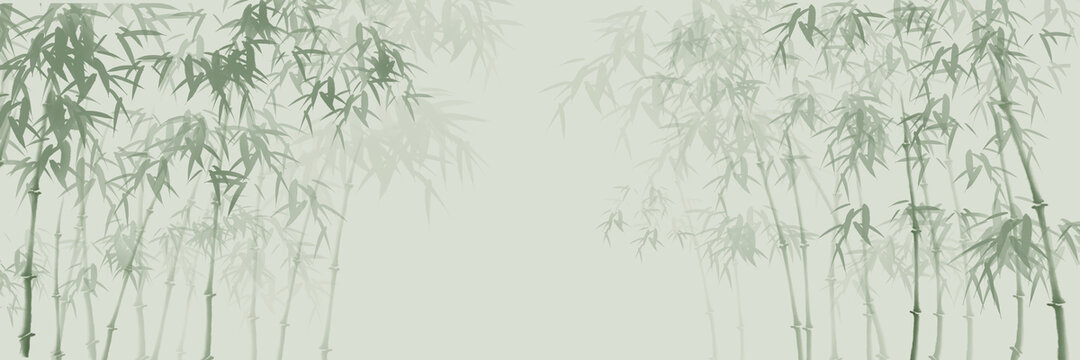 中式水墨竹子背景墻