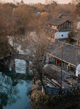 江南水鄉(xiāng)風(fēng)光杭州西溪濕地蔣村