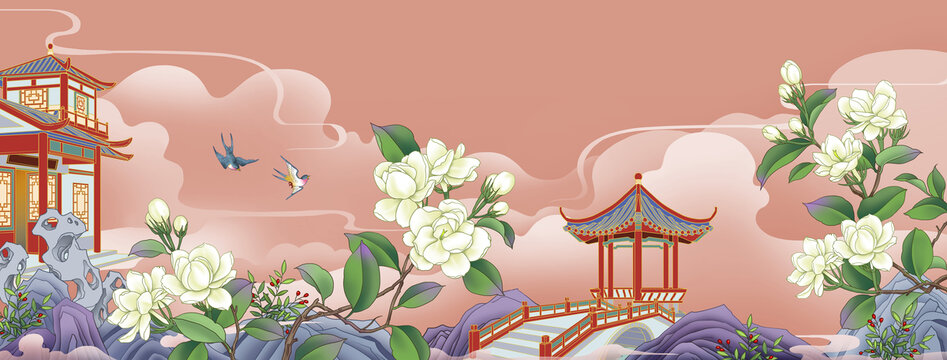 國潮大幅背景壁紙