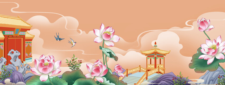 國潮大幅背景壁紙