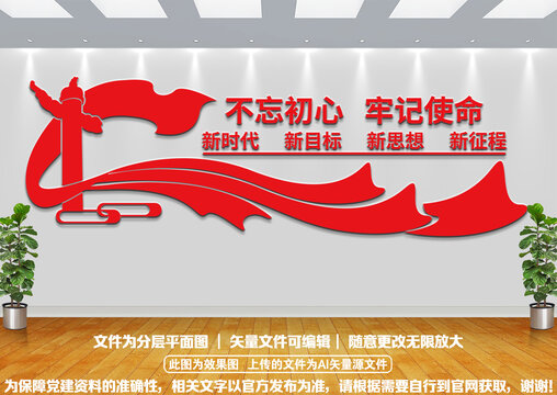 不忘初心黨建文化墻