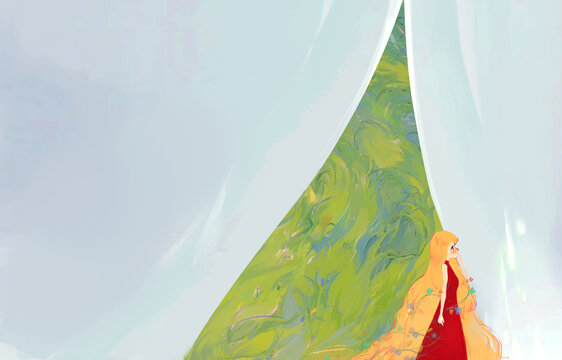 節(jié)日節(jié)氣插畫夏日少女封面插畫