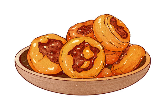 中國傳統(tǒng)美食廣式早茶雞仔餅