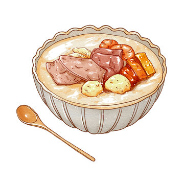 中國傳統美食廣式早茶及第粥
