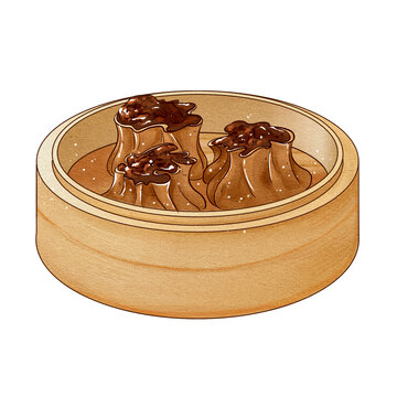 中國傳統(tǒng)美食廣式早茶燒麥