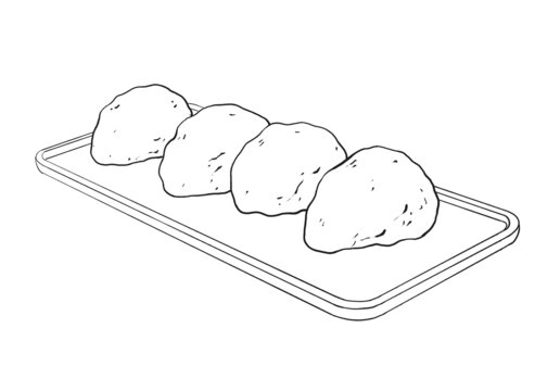 中國傳統(tǒng)美食廣式家鄉(xiāng)咸水角線稿