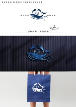 海洋鯨魚logo