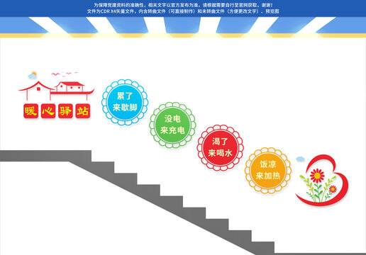 暖心驛站樓梯文化墻