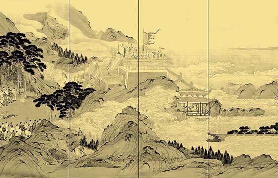 原創(chuàng)新中式抽象水墨山水